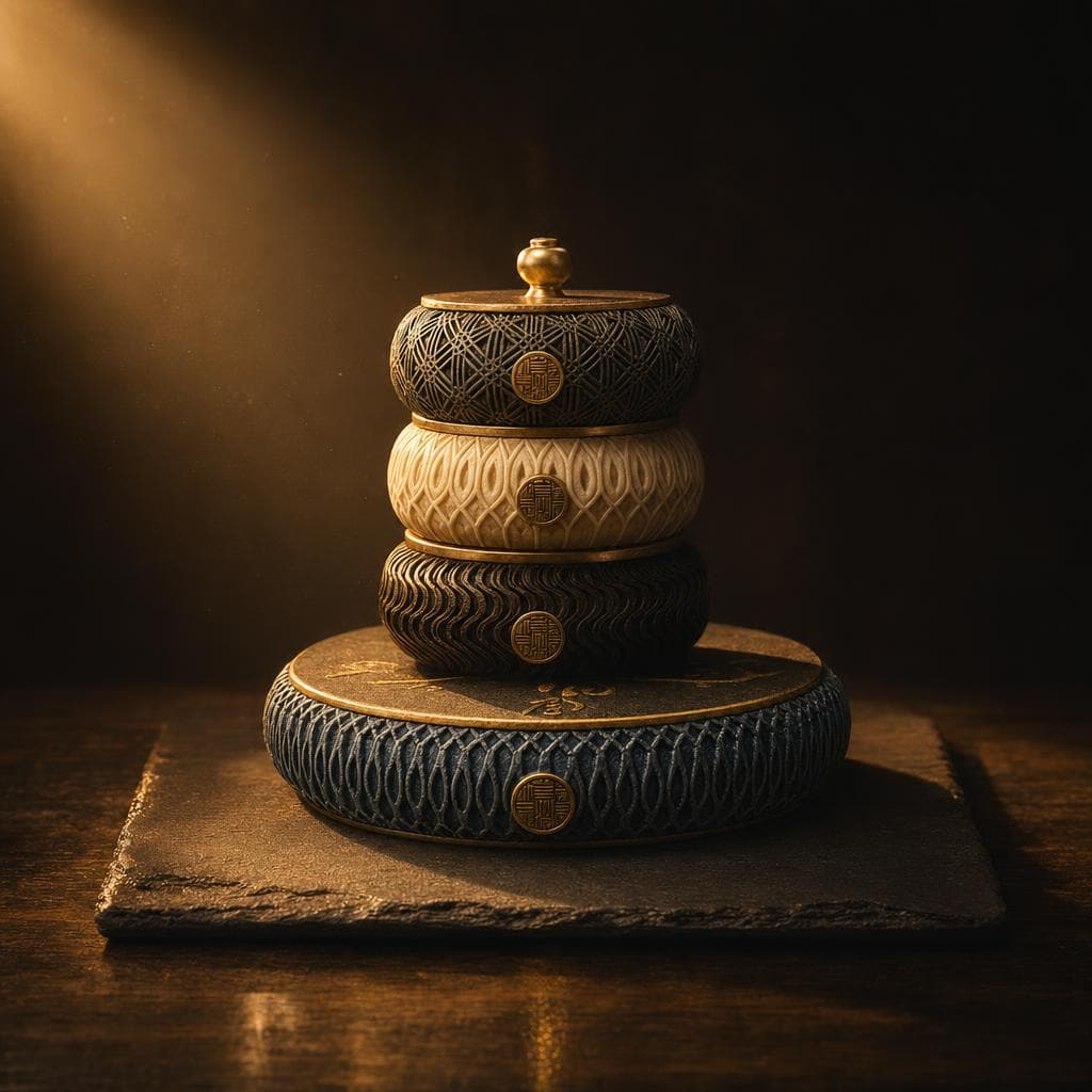 Darina Frein holding a ritual vessel from the djinn set